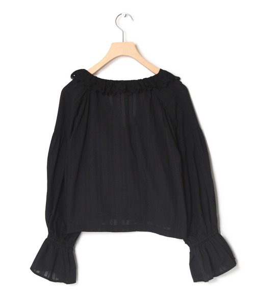 w closet（ダブルクローゼット）の「レースフリルカラーショートシャツ（シャツ/ブラウス・レディース・ブラック/オフホワイト/ピンク・FREE）」の6枚目の写真