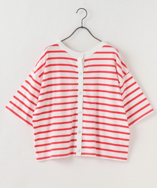 frames RAY CASSIN（フレームスレイカズン）の「WEB限定．USAコットン前後2WAYカーディガン（カーディガン/ボレロ・レディース・ピンク系/ネイビー系/ネイビー/ピンク・FREE）」の9枚目の写真