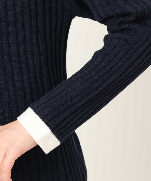 a.v.v（アーヴェヴェ）の「バイカラートリムサマーニットカーディガン（カーディガン/ボレロ・レディース・ネイビー/アイボリー・34/38/42/40/36）」の16枚目の写真