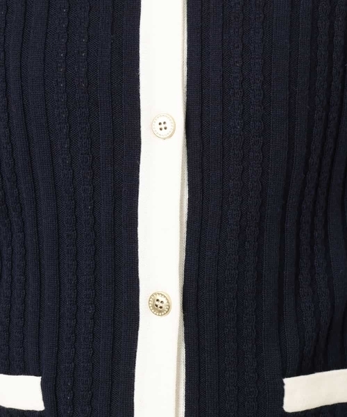 a.v.v（アーヴェヴェ）の「バイカラートリムサマーニットカーディガン（カーディガン/ボレロ・レディース・ネイビー/アイボリー・34/38/42/40/36）」の17枚目の写真