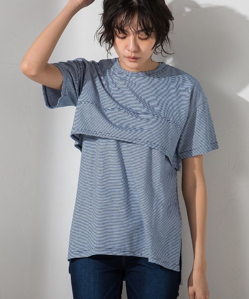 socolla（ソコラ）の「【socolla】【2点セット】レイヤードセットTシャツ（Tシャツ/カットソー・レディース・ブルー系その他/ボルドー/オフホワイト/グレー系その他・M）」の4枚目の写真