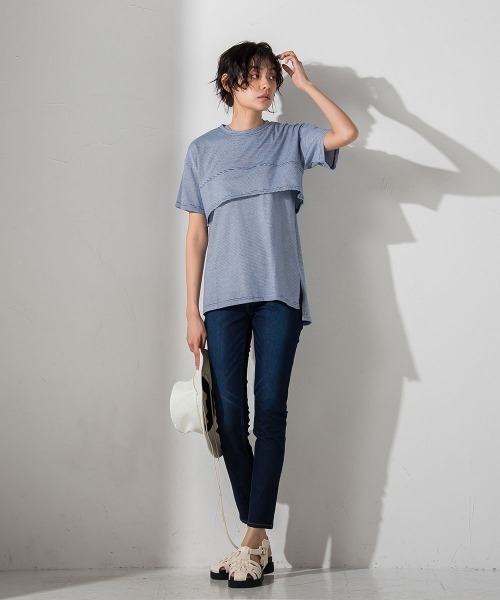 socolla（ソコラ）の「【socolla】【2点セット】レイヤードセットTシャツ（Tシャツ/カットソー・レディース・ブルー系その他/ボルドー/オフホワイト/グレー系その他・M）」の11枚目の写真