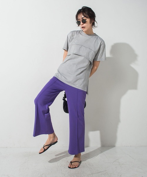 socolla（ソコラ）の「【socolla】【2点セット】レイヤードセットTシャツ（Tシャツ/カットソー・レディース・ブルー系その他/ボルドー/オフホワイト/グレー系その他・M）」の8枚目の写真