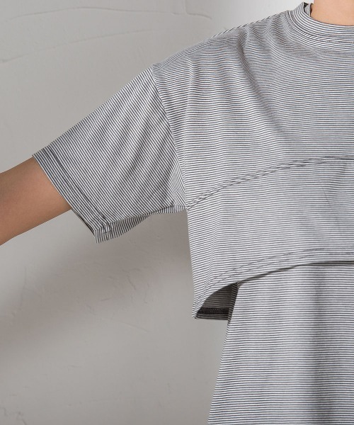 socolla（ソコラ）の「【socolla】【2点セット】レイヤードセットTシャツ（Tシャツ/カットソー・レディース・ブルー系その他/ボルドー/オフホワイト/グレー系その他・M）」の5枚目の写真