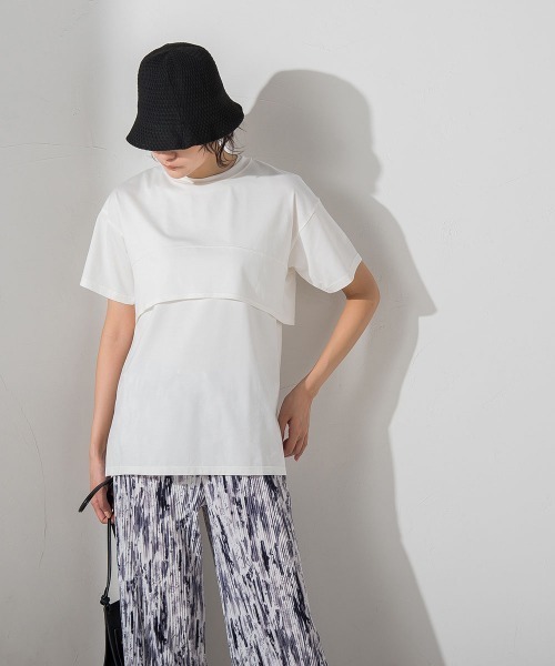 socolla（ソコラ）の「【socolla】【2点セット】レイヤードセットTシャツ（Tシャツ/カットソー・レディース・ブルー系その他/ボルドー/オフホワイト/グレー系その他・M）」の18枚目の写真