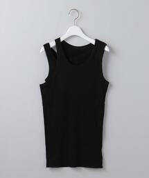 6 | ＜6(ROKU)＞COTTON RIB ASYMMETRY TANK TOP/カットソー(Tシャツ/カットソー)