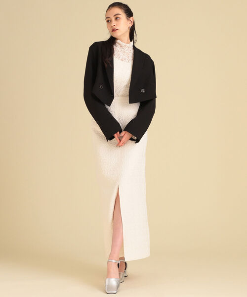 Ray BEAMS（レイビームス）の「Ray BEAMS / 2ボタン ダブル クロップド ジャケット（その他アウター・レディース・ブラック/ダークブラウン・1/0）」の4枚目の写真