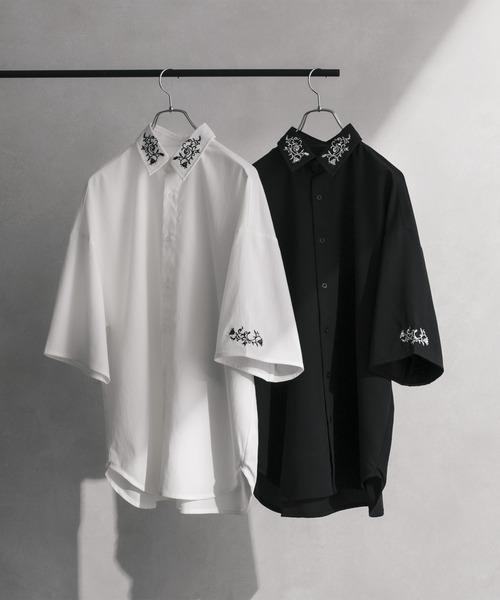 Adoon plain(アドーンプレーン)の「【Adoon plain】花柄刺繍シャツ(シャツ/ブラウス・メンズ・ブラック/オフホワイト・MEDIUM/LARGE)」の15枚目の写真