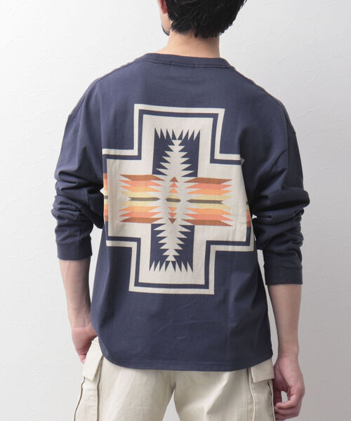 PENDLETON（ペンドルトン）の「【PENDLETON/ペンドルトン】バックプリント ロンT 長袖Tシャツ ビッグシルエット（Tシャツ/カットソー・メンズ・オフホワイト/ライトグレー/ベージュ/ネイビー/ブラック/グレー・M/L）」の6枚目の写真