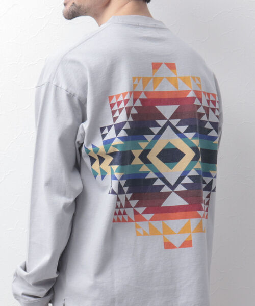 PENDLETON（ペンドルトン）の「【PENDLETON/ペンドルトン】バックプリント ロンT 長袖Tシャツ ビッグシルエット（Tシャツ/カットソー・メンズ・オフホワイト/ライトグレー/ベージュ/ネイビー/ブラック/グレー・M/L）」の12枚目の写真