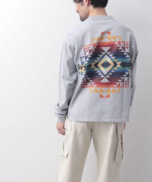 PENDLETON（ペンドルトン）の「【PENDLETON/ペンドルトン】バックプリント ロンT 長袖Tシャツ ビッグシルエット（Tシャツ/カットソー・メンズ・オフホワイト/ライトグレー/ベージュ/ネイビー/ブラック/グレー・M/L）」の13枚目の写真