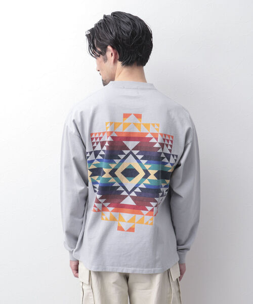 PENDLETON（ペンドルトン）の「【PENDLETON/ペンドルトン】バックプリント ロンT 長袖Tシャツ ビッグシルエット（Tシャツ/カットソー・メンズ・オフホワイト/ライトグレー/ベージュ/ネイビー/ブラック/グレー・M/L）」の14枚目の写真