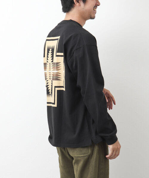 PENDLETON（ペンドルトン）の「【PENDLETON/ペンドルトン】バックプリント ロンT 長袖Tシャツ ビッグシルエット（Tシャツ/カットソー・メンズ・オフホワイト/ライトグレー/ベージュ/ネイビー/ブラック/グレー・M/L）」の21枚目の写真