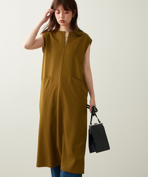 natural couture（ナチュラルクチュール）の「2022AWアイテム/スリットネックジャンバースカート（ジャンパースカート・レディース・ブラック/ベージュ/イエロー系その他/レッド系その他・FREE）」の21枚目の写真