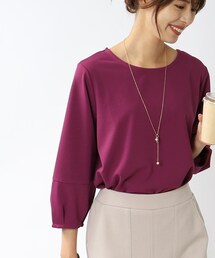 DRESKIP | 【2点セット】袖口タック七分袖トップス(Tシャツ/カットソー)