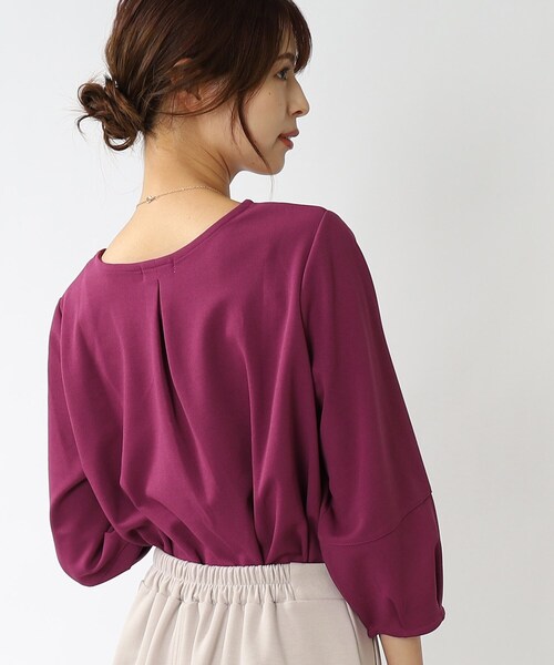 DRESKIP（ドレスキップ）の「◆【2点セット】袖口タック七分袖トップス（Tシャツ/カットソー・レディース・ブラック/パープル系/サンドベージュ/グリーン・02/03/04）」の19枚目の写真