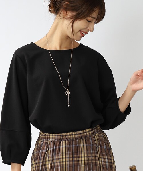 DRESKIP（ドレスキップ）の「◆【2点セット】袖口タック七分袖トップス（Tシャツ/カットソー・レディース・ブラック/パープル系/サンドベージュ/グリーン・02/03/04）」の15枚目の写真