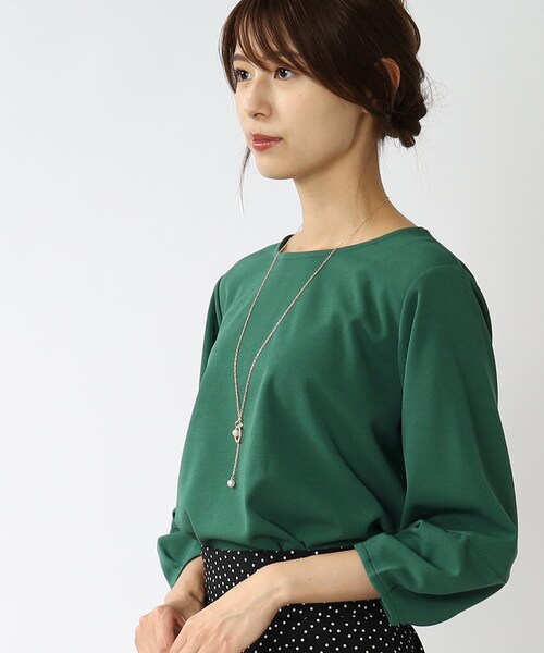 DRESKIP（ドレスキップ）の「◆【2点セット】袖口タック七分袖トップス（Tシャツ/カットソー・レディース・ブラック/パープル系/サンドベージュ/グリーン・02/03/04）」の16枚目の写真