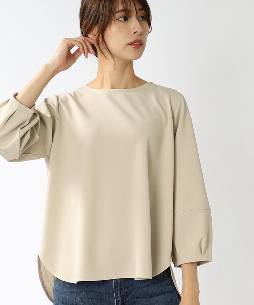 DRESKIP（ドレスキップ）の「◆【2点セット】袖口タック七分袖トップス（Tシャツ/カットソー・レディース・ブラック/パープル系/サンドベージュ/グリーン・02/03/04）」の8枚目の写真