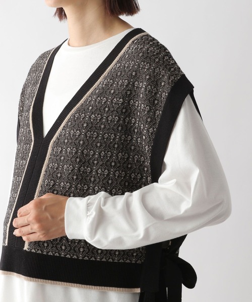 LEPSIM（レプシィム）の「マタニティ／ジャガードベストセットチュニック　295535（マタニティウェア/グッズ・レディース・ブラック/ブラウン・FREE）」の19枚目の写真