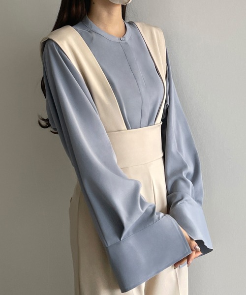 Louere（ルエレ）の「バンドカラー比翼シャツ（シャツ/ブラウス