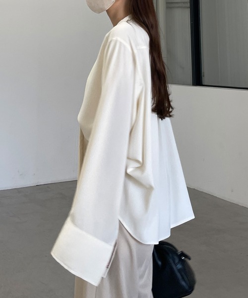 Louere（ルエレ）の「バンドカラー比翼シャツ（シャツ/ブラウス