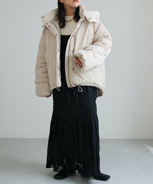 セール】【2way】ボリューム中綿ジャケット/ブルゾン（ブルゾン