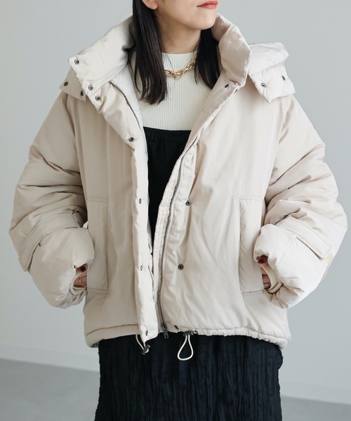 セール】【2way】ボリューム中綿ジャケット/ブルゾン（ブルゾン