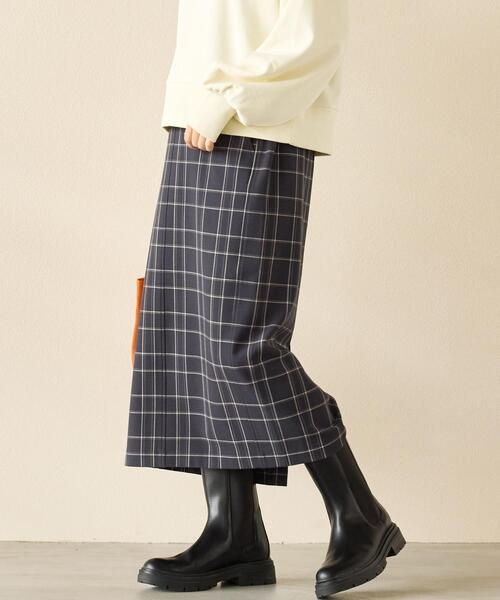 green label relaxing（グリーンレーベルリラクシング）の「［ size SHORT / TALLあり ］オルマイスカート タイト 裏起毛 -マシンウォッシャブル・ストレッチ・防シワ・帯電防止-（スカート・レディース・ブラック/オリーブ/ホワイト/その他1/その他2/ライラック・FREE/SHORT/TALL）」の6枚目の写真