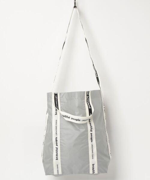 beautiful people(ビューティフルピープル)の「beautiful people sail cloth logo tape shoulder bag 7235611923(ショルダーバッグ・レディース・グレー/イエロー・FREE)」の5枚目の写真