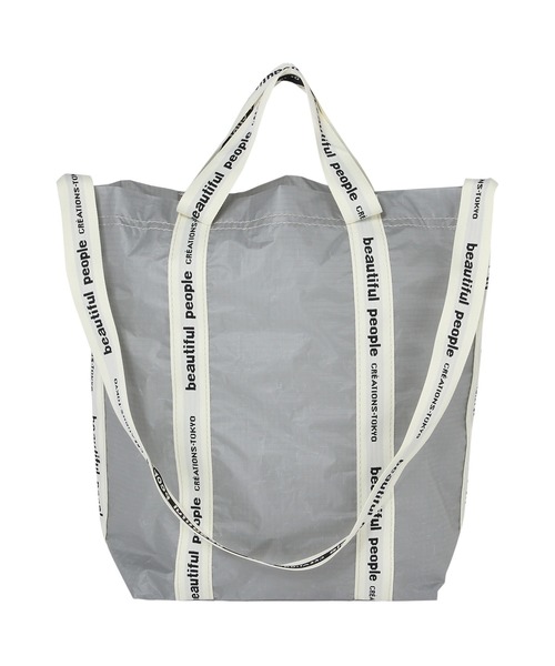 beautiful people(ビューティフルピープル)の「beautiful people sail cloth logo tape shoulder bag 7235611923(ショルダーバッグ・レディース・グレー/イエロー・FREE)」の2枚目の写真