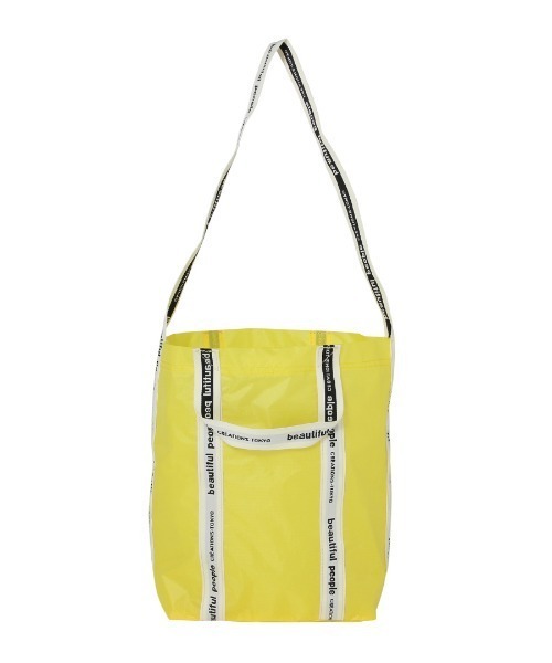 beautiful people(ビューティフルピープル)の「beautiful people sail cloth logo tape shoulder bag 7235611923(ショルダーバッグ・レディース・グレー/イエロー・FREE)」の1枚目の写真
