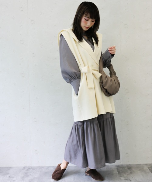 Per sist ence(パーシエンス)の「Per sist ence/パーシエンス ポリ12Gセーラーカラージレ(ベスト・レディース・ブラウン/ブラック/アイボリー・FREE)」の7枚目の写真
