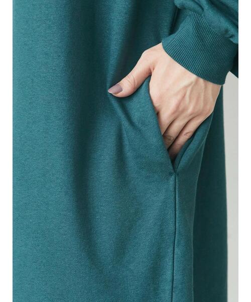 Green　Parks（グリーンパークス）の「ハーフZIP裏毛ワンピース＊（ワンピース・レディース・ダークグリーン/ブラック・FREE）」の11枚目の写真