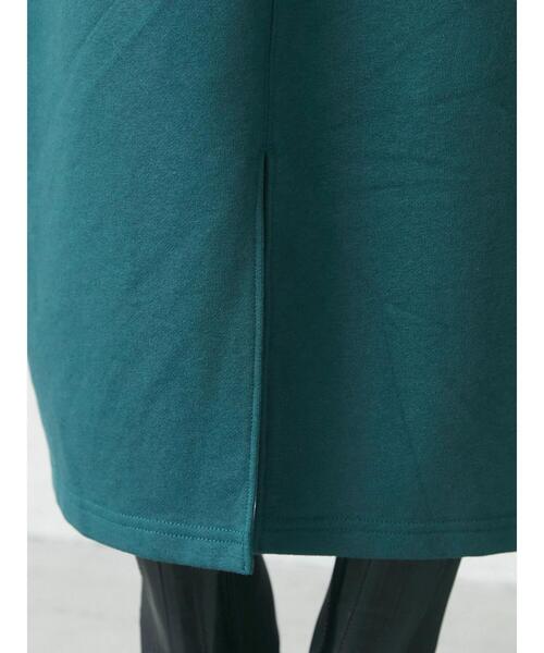 Green　Parks（グリーンパークス）の「ハーフZIP裏毛ワンピース＊（ワンピース・レディース・ダークグリーン/ブラック・FREE）」の12枚目の写真