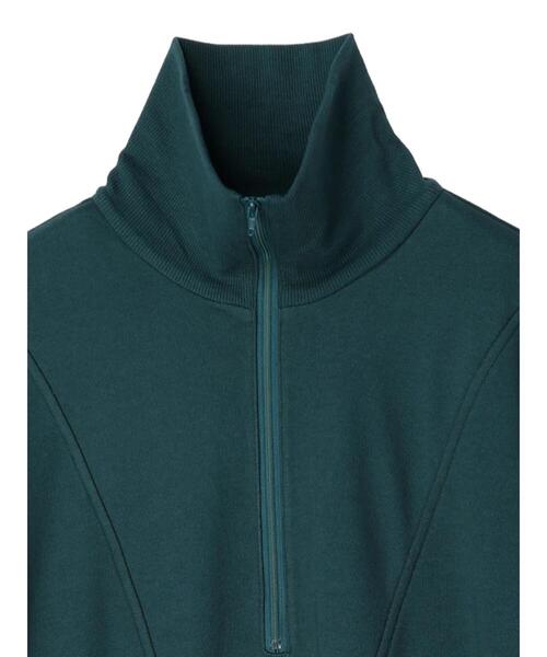 Green　Parks（グリーンパークス）の「ハーフZIP裏毛ワンピース＊（ワンピース・レディース・ダークグリーン/ブラック・FREE）」の18枚目の写真