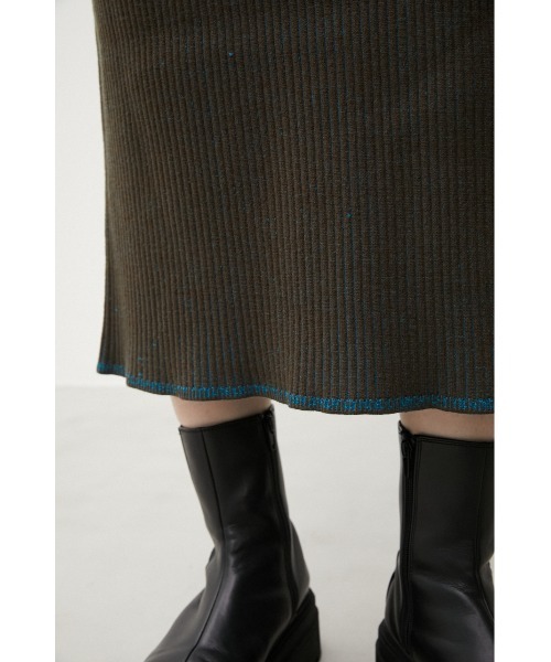 bi color onepiece（navy）　ミヌエール BICOLOR KNIT ONEPIECE/バイカラーニットワンピース（ワンピース