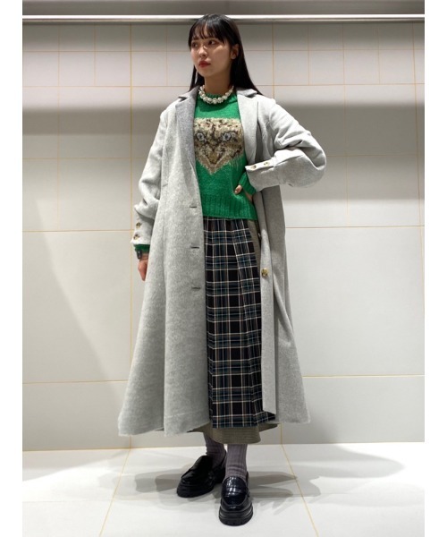 FURFUR(ファーファー)の「素材MIXマーメイドラインコート(チェスターコート・レディース・チャコールグレー/ライトグレー/ブラウン・FREE)」の17枚目の写真