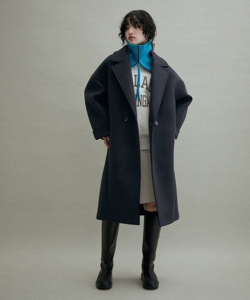 ADAM ET ROPE'(アダムエロペ)の「【サステナブル・WEB限定(一部店舗展開あり)】ボンディングダブルチェスターコート(チェスターコート・レディース・ライトグレー/ブラック/ブラウン系その他2・38/36)」の18枚目の写真