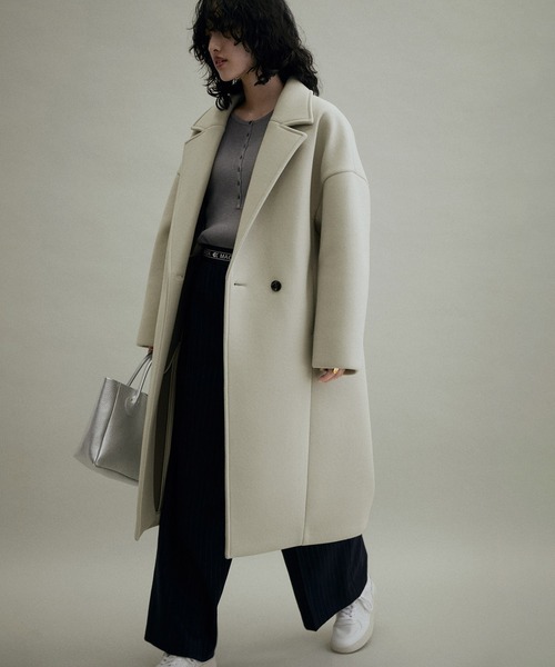 ADAM ET ROPE'(アダムエロペ)の「【サステナブル・WEB限定(一部店舗展開あり)】ボンディングダブルチェスターコート(チェスターコート・レディース・ライトグレー/ブラック/ブラウン系その他2・38/36)」の19枚目の写真