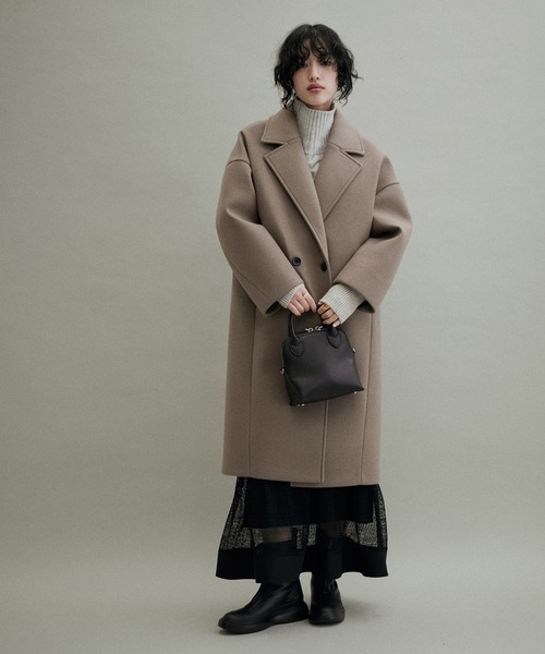 ADAM ET ROPE'(アダムエロペ)の「【サステナブル・WEB限定(一部店舗展開あり)】ボンディングダブルチェスターコート(チェスターコート・レディース・ライトグレー/ブラック/ブラウン系その他2・38/36)」の21枚目の写真