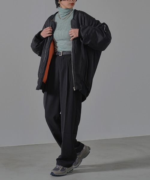 HANNE（アン）の「スリーブギャザーディティールMA-1（MA-1・レディース・ブラック/アイボリー・フリー）」の17枚目の写真