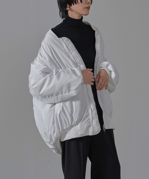 HANNE（アン）の「スリーブギャザーディティールMA-1（MA-1・レディース・ブラック/アイボリー・フリー）」の22枚目の写真