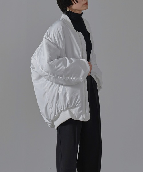 HANNE（アン）の「スリーブギャザーディティールMA-1（MA-1・レディース・ブラック/アイボリー・フリー）」の19枚目の写真