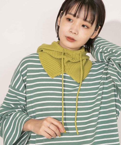 KBF(ケイビーエフ)の「『のんさん着用』ドロストバラクラバ(ニットキャップ/ビーニー・レディース・グレー/グリーン/アイボリー・ONE)」の7枚目の写真
