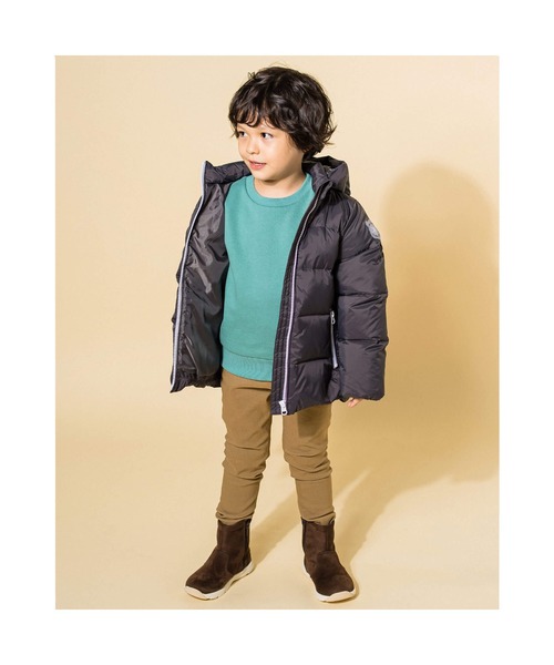 Noeil aime BeBe(ノイユエイムベベ)の「NoeilaimeBeBe/【撥水加工】タフタカラーファスナー配色ダウンコート(90~130cm)(ダウンジャケット/コート・キッズ・イエロー/グレー・100/130/120/110/90)」の15枚目の写真