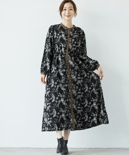 PAPAVER（パパヴェル）の「【papaver】花柄OP（ワンピース・レディース・ブラウン/アイボリー/ブラック/カーキ・MEDIUM）」の7枚目の写真