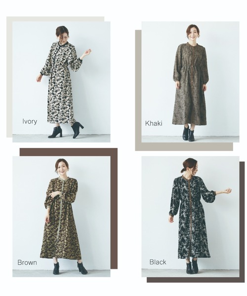 PAPAVER（パパヴェル）の「【papaver】花柄OP（ワンピース・レディース・ブラウン/アイボリー/ブラック/カーキ・MEDIUM）」の11枚目の写真