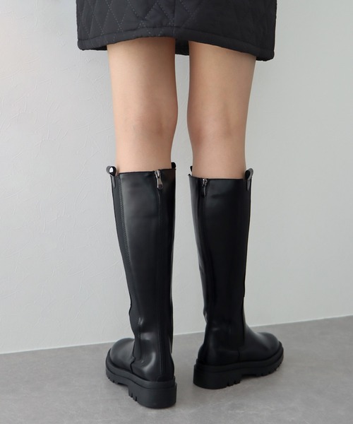 BLUEEAST(ブルーイースト)の「サイドゴアロングブーツ(ブーツ・レディース・アイボリー/ブラック・MEDIUM/LARGE)」の5枚目の写真