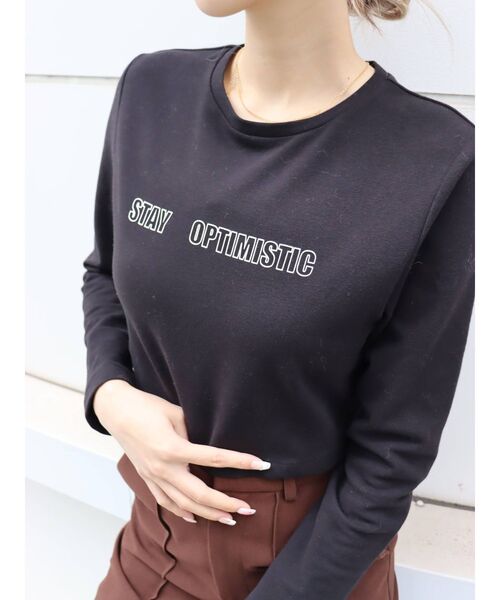 EVRIS（エヴリス）の「コンパクトプリントTシャツ（Tシャツ/カットソー・レディース・ホワイト/ブラック・FREE）」の19枚目の写真